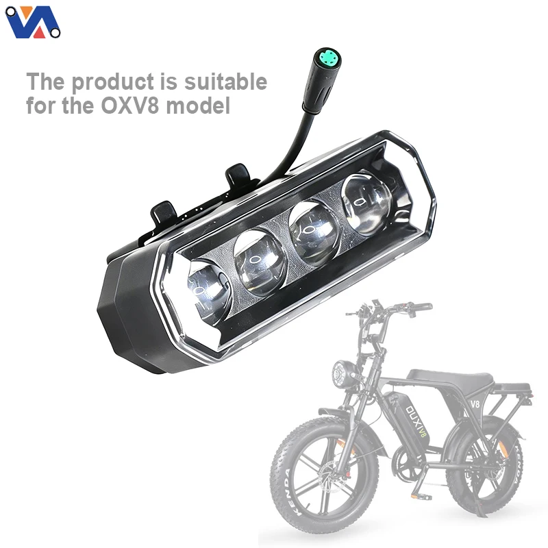 مصابيح أمامية LED مع إشارات انعطاف مدمجة لدراجة OUXI V8 الكهربائية – وصلات مقاومة للماء من نوع 5 دبابيس – تعديل لمصباح أمامي للدراجات الكهربائية على طراز الدراجات النارية لطراز OUXI V8-07E