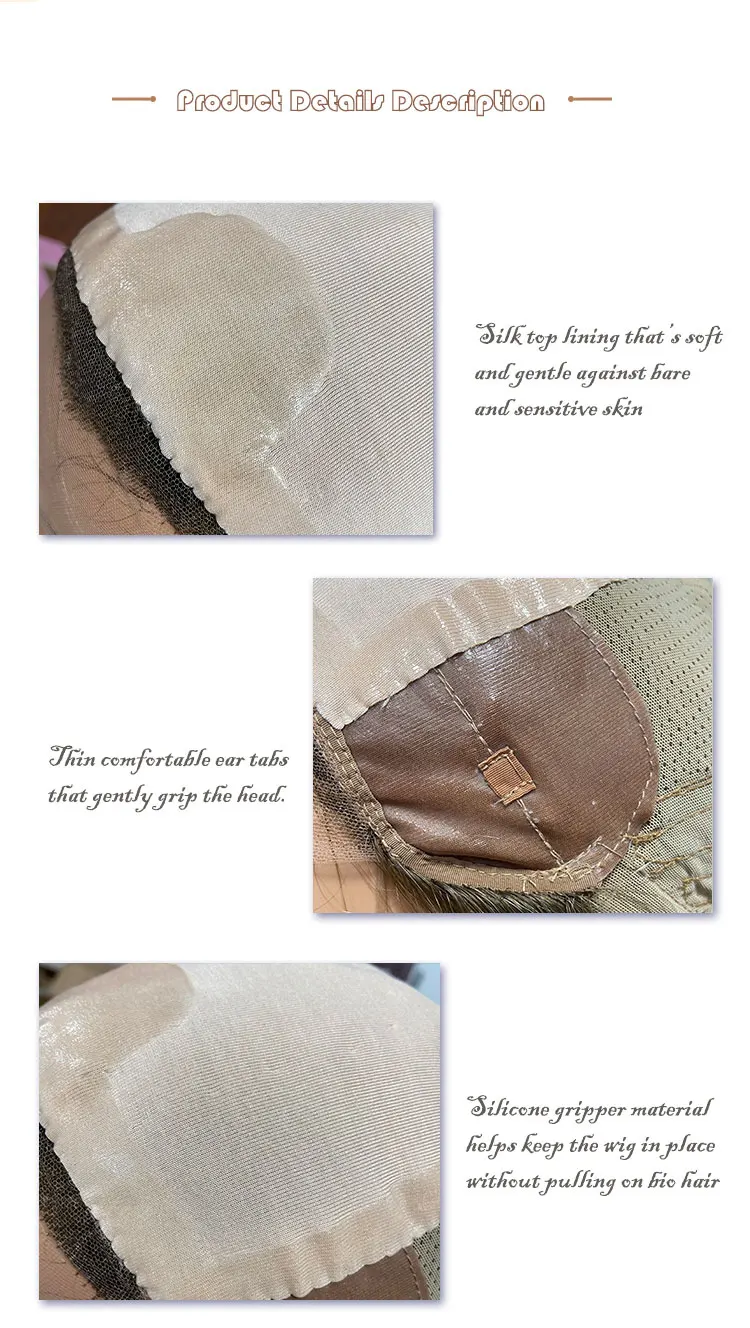 Kosher Wig European Jewish No Allergic Lace Front Human Hair Silk Top