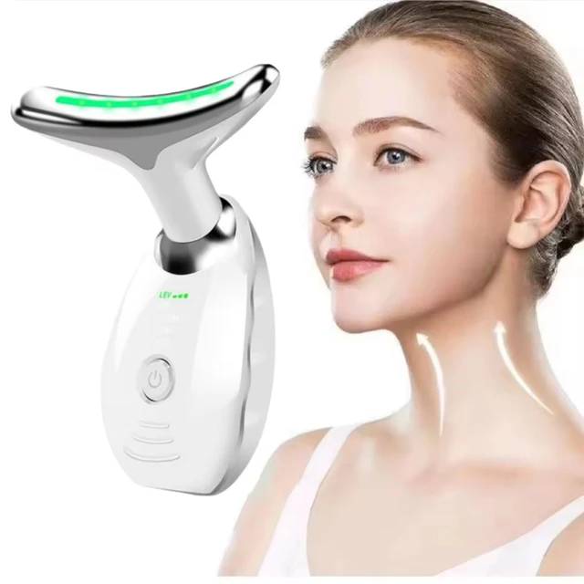 Trends Hot Women beauty wrinkle removal facial lift device electric Anti-aging LED therapy EMS face and neck lifting massager