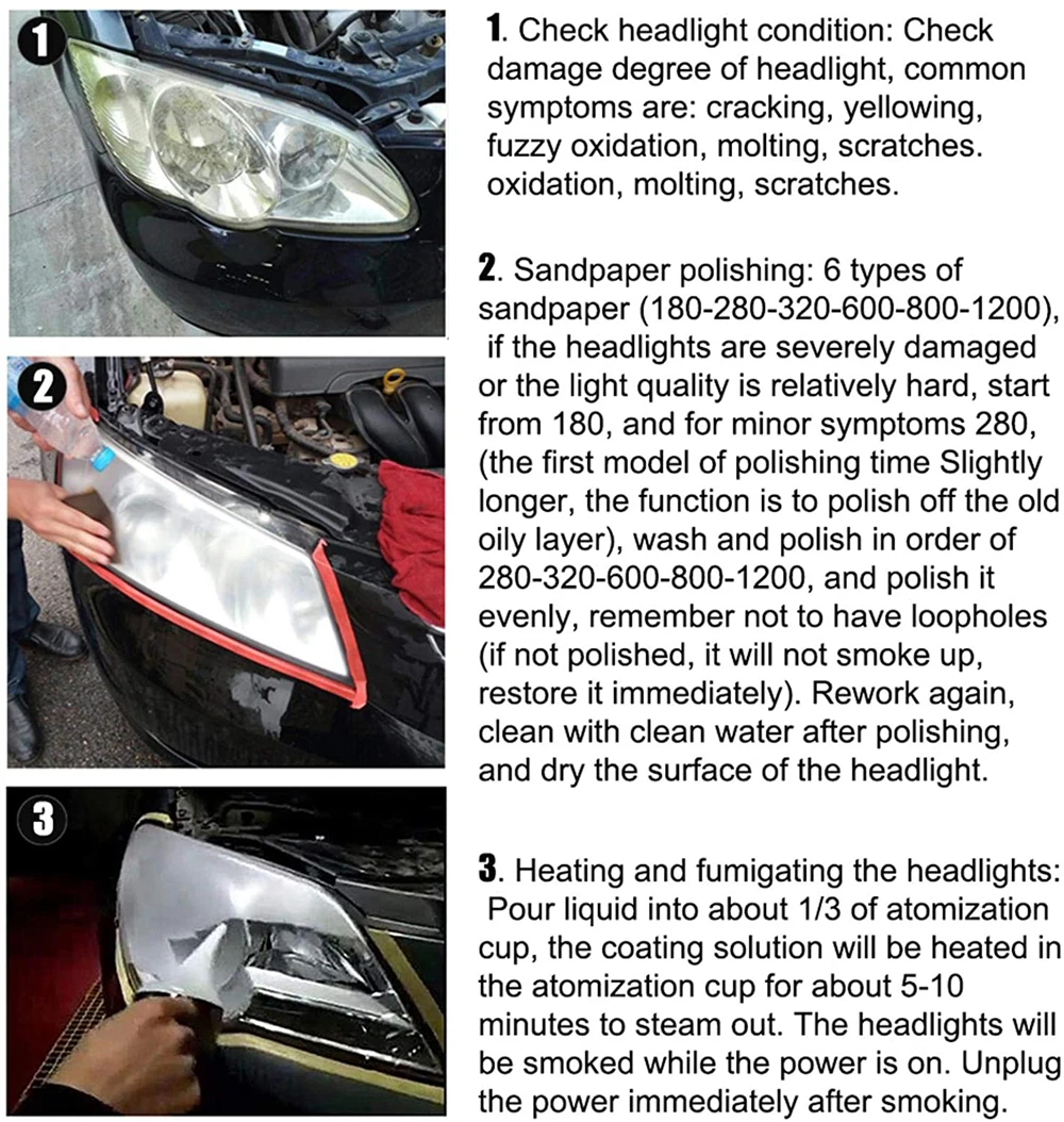 Car Headlights Renovation Polishing Kit Headlight Restoration Kit