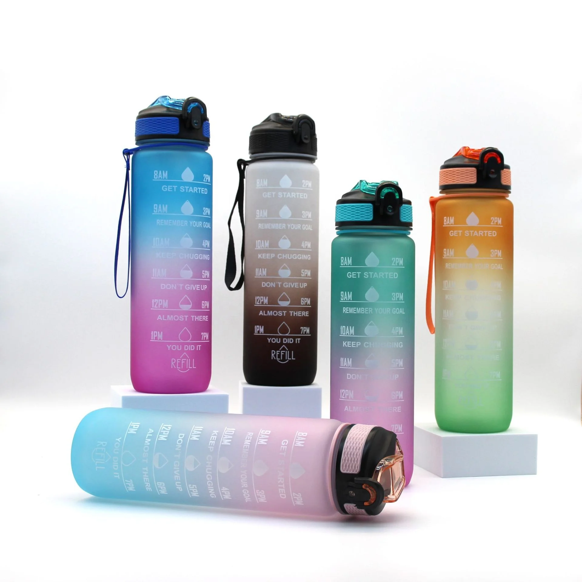 1pc Frosted Gradient Spray Water Cup,Portable Sports Water Bottle