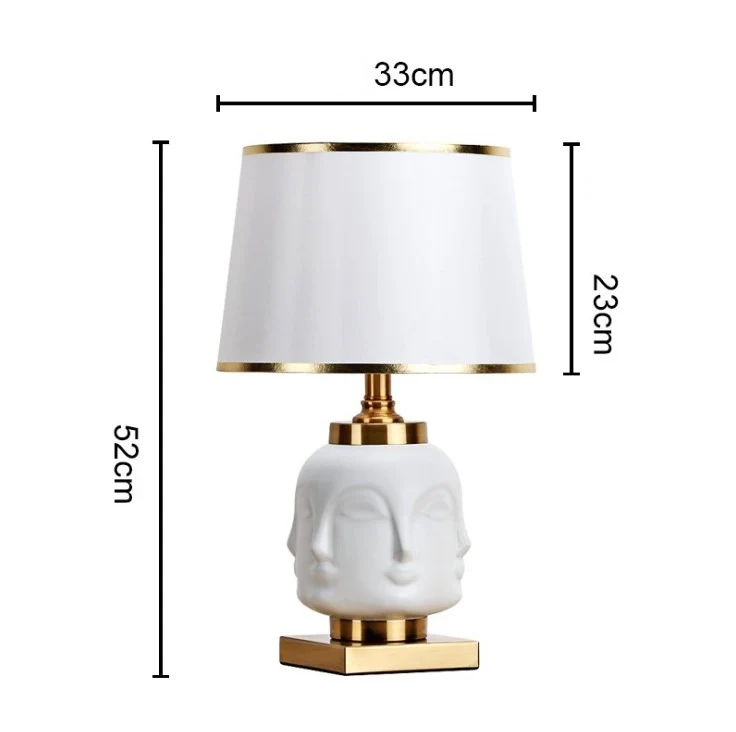 Human face artful white ceramic luxury kids desk lamp table vase