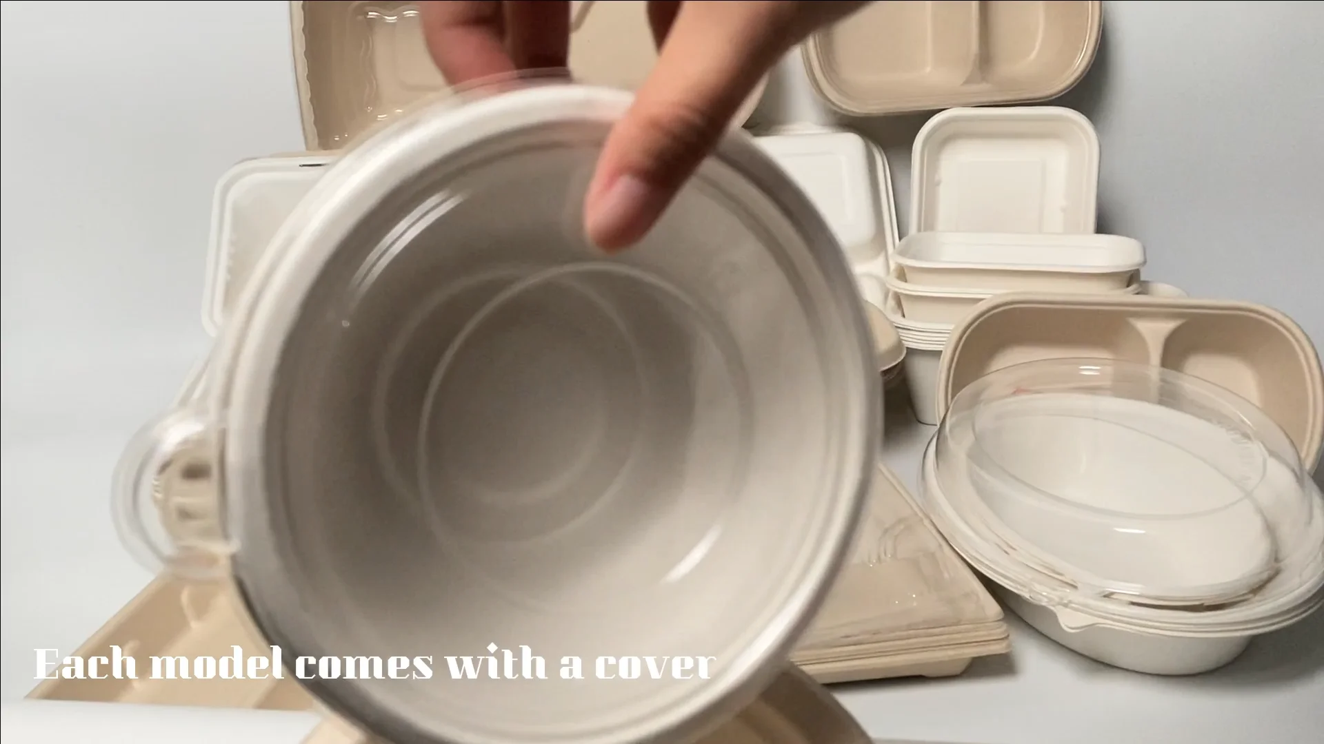 Bagasse Box Biodegradable Custom Food Takeout Containers Chinese Black Chicken Food Ramen Noodle