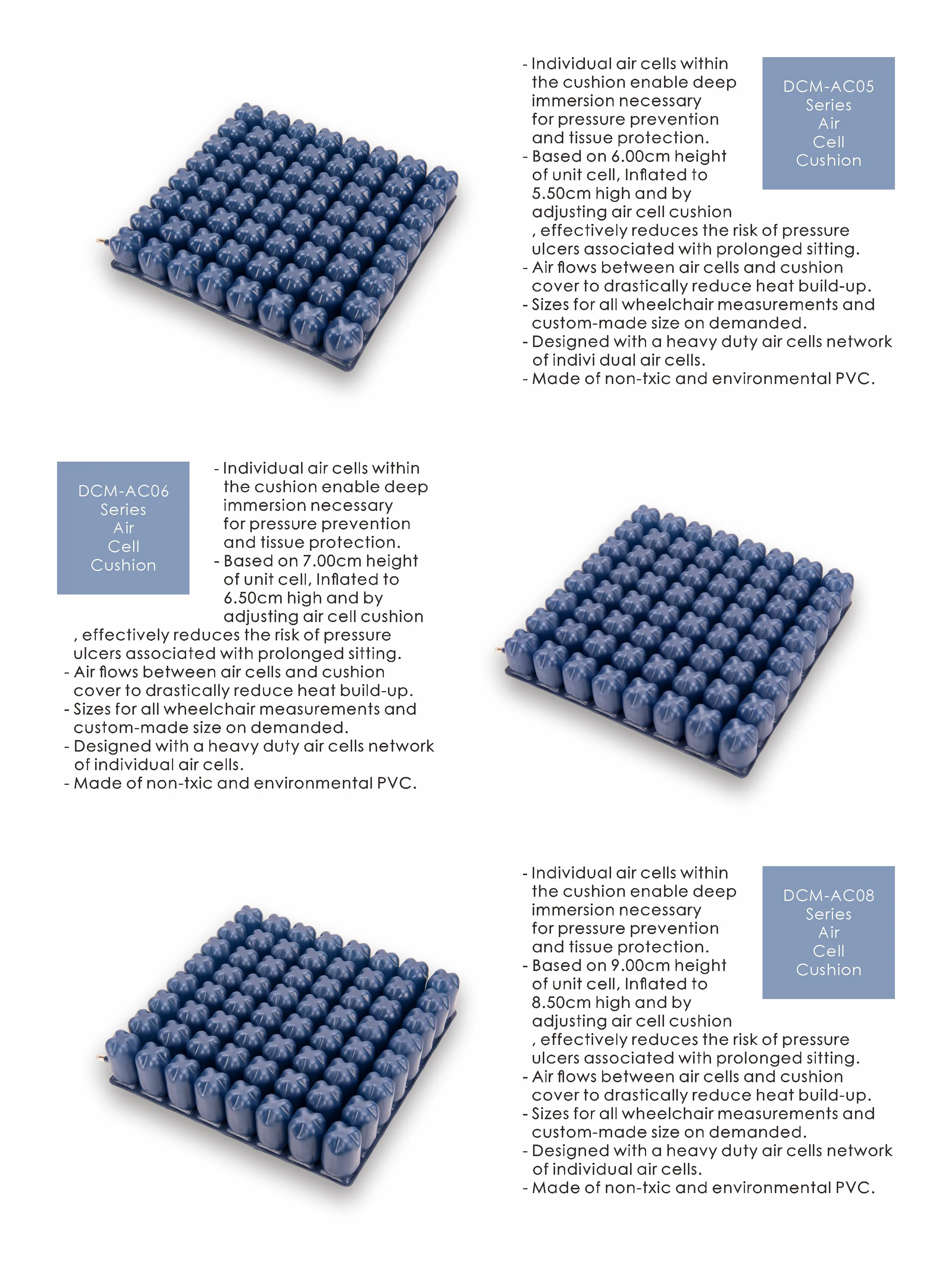 Dcmac081v4040,Variety Of Sizes Tpu,Pvc Inflating Roho Air Cell