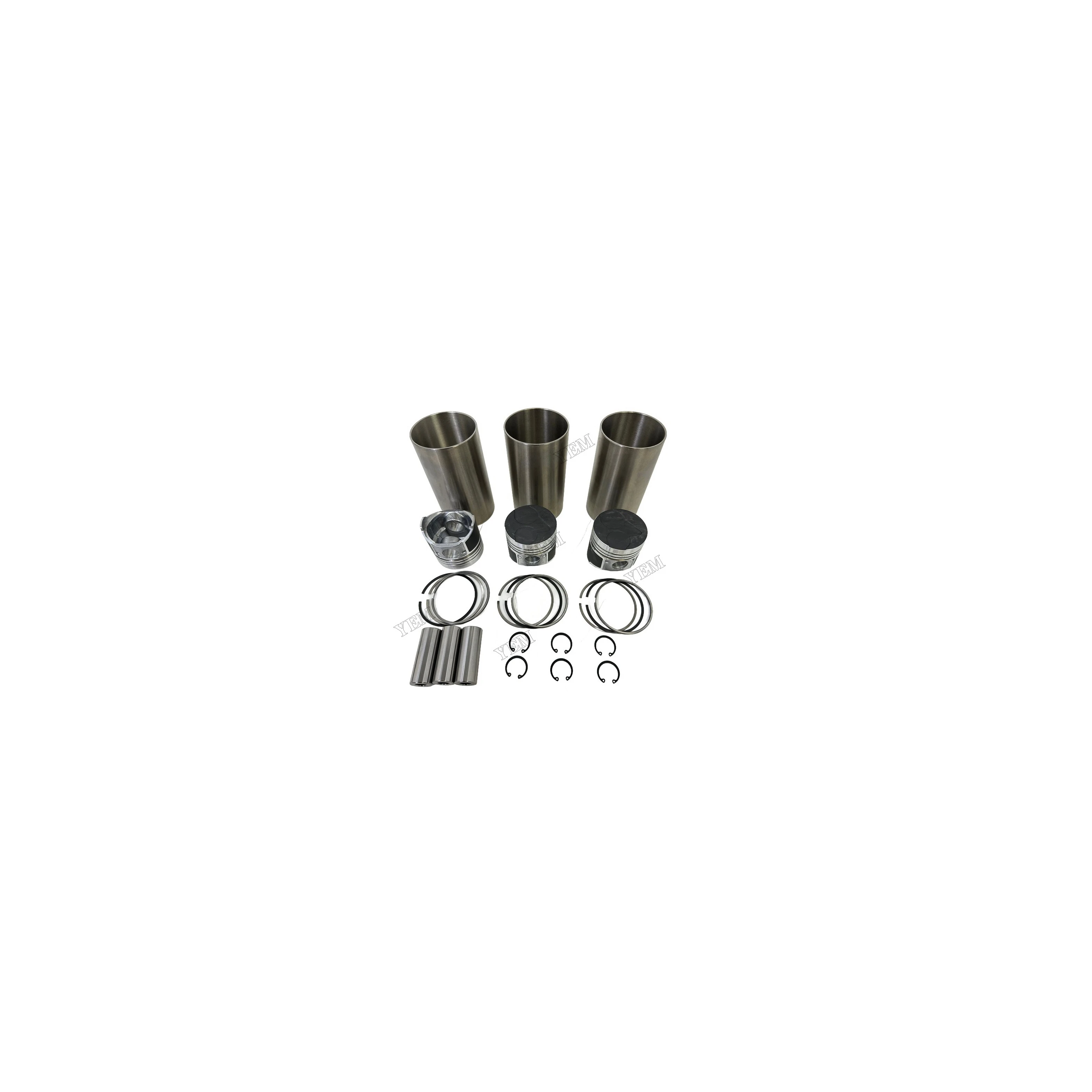 3X Piston Set + Cylinder Liners (Semi-finished) for Kubota D950 Engine Tractors B6100 B7200 B8200 B1750 Engine Parts