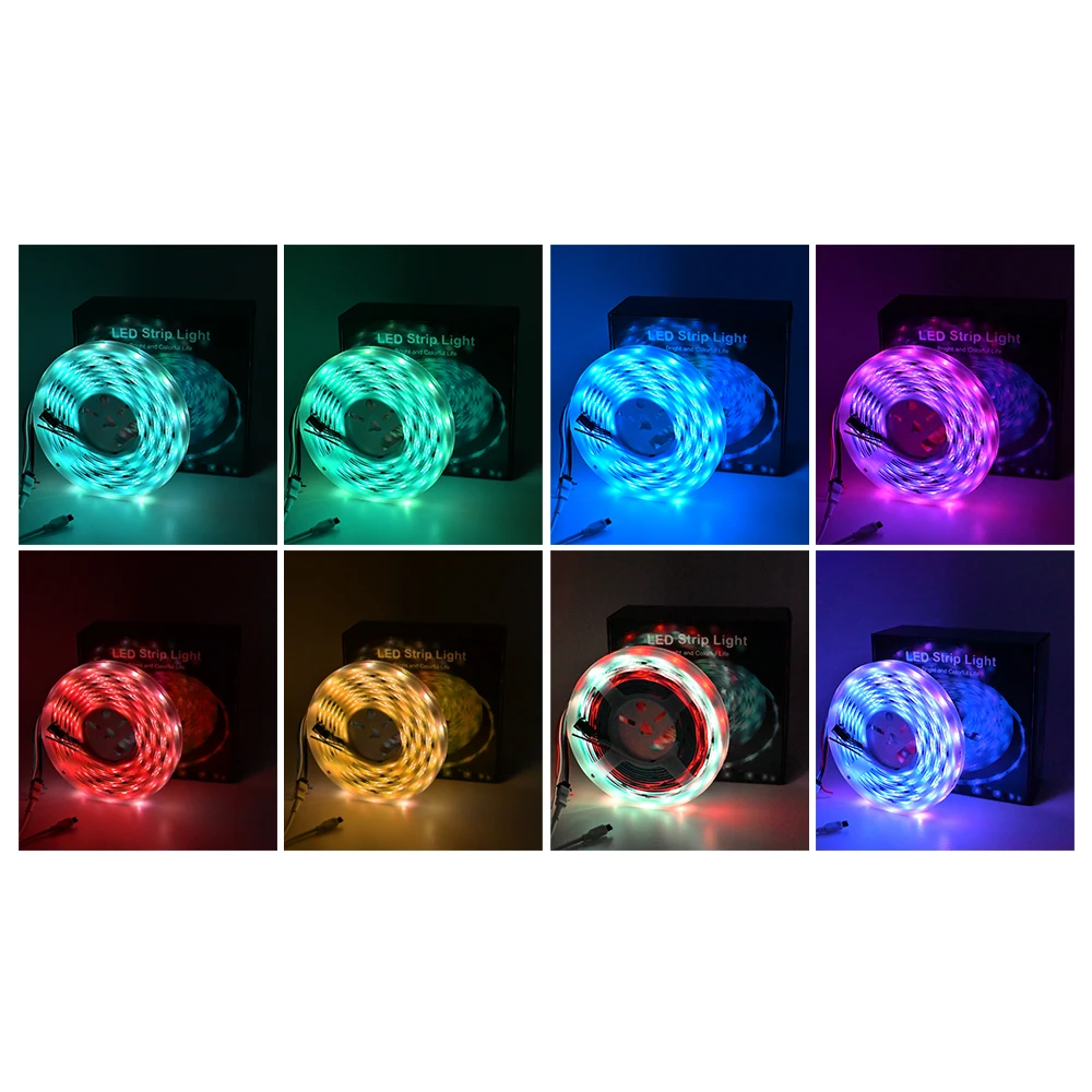RGBIC LED Strip Ambience Light Kit WIFI Blue Tooth Smart APP Control Color Segment 12V WS2811 5M 10M Waterproof RGB Strip Lights