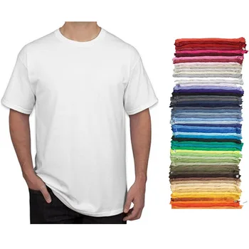 China wholesale classic round neck polyester blank white plain t shirts for men cotton t-shirt