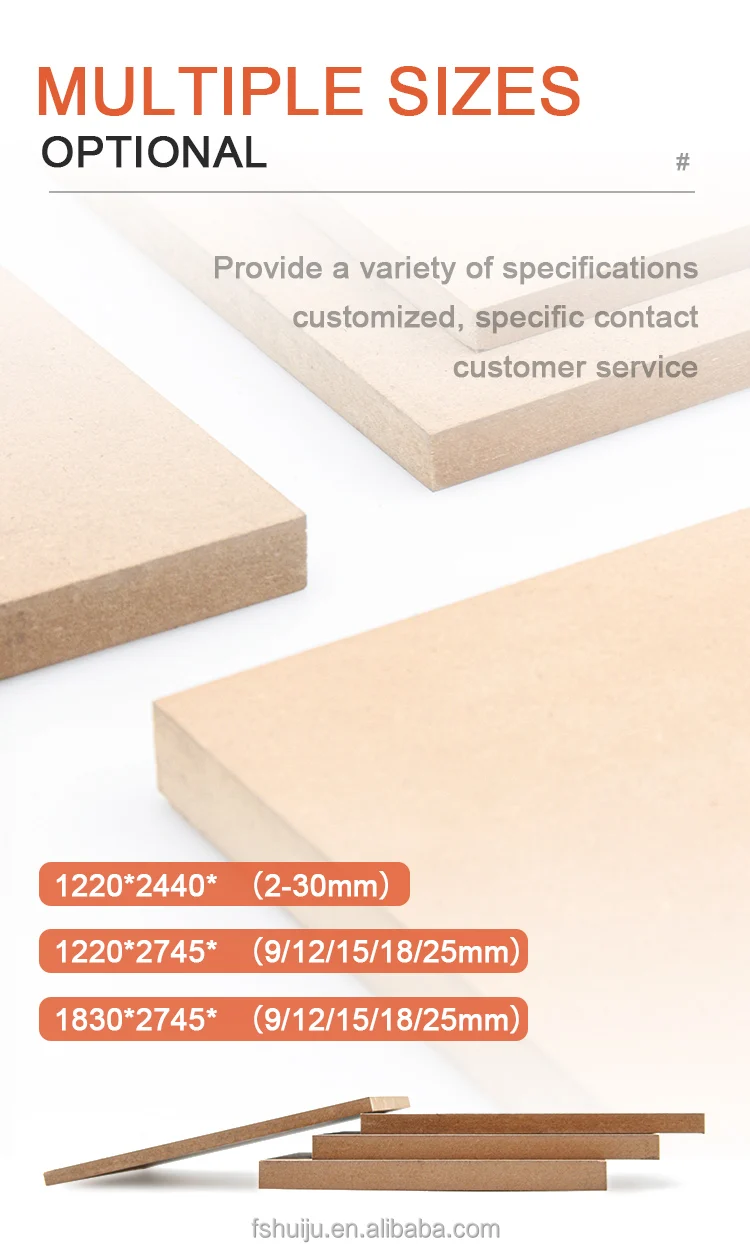 18mm Plain MDF Raw Wood FiberBoards Wood Standard Laminated MDF Board ...