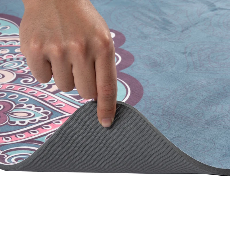 High quality 80cm custom printing non slip eco friendly suede tpe extra large yoga mat