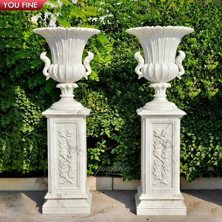 Outdoor Natural Stone Hand Carved Big Marble Flower Pot| Alibaba.com