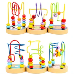 Детская красочная интеллектуальная деревянная обучающая игрушка, лабиринт, американские горки, бусины, игрушка