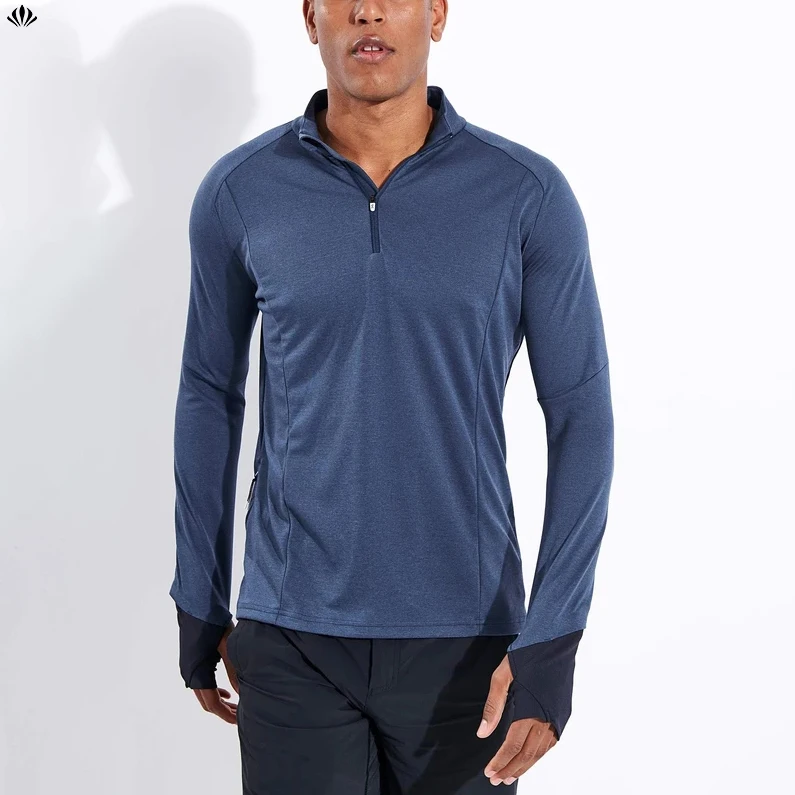Mens 1/4 Zip Long Sleeve Sweatshirt Wholesale Men Lightweight Running Shirts  With Thumb Holes For Men - Buy Mens Shirts Wholesale,Men 1/4 Zip  Sweatshirt,Running Shirts Product on Alibaba.com