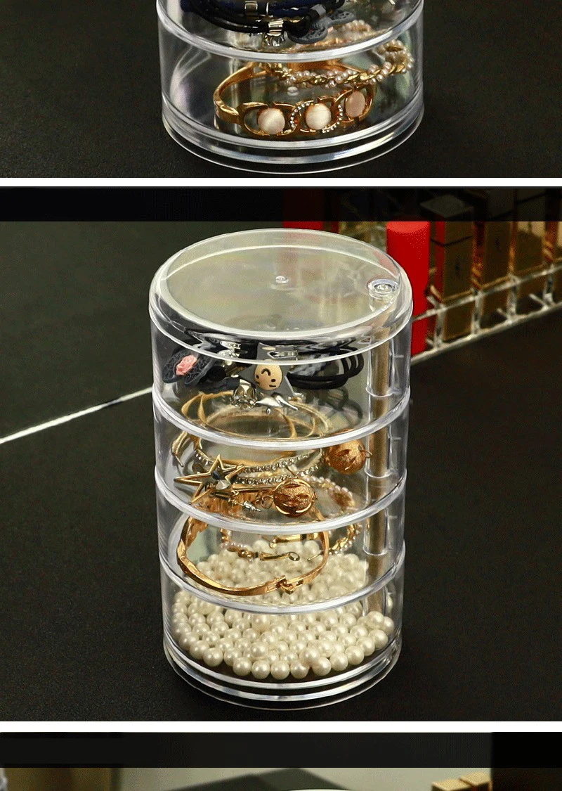 Plastic Jewelry Storage Box Transparent Creative Minimalist PET Multifunction Makeup Brush Storage Bucket Desk Organizer Box supplier