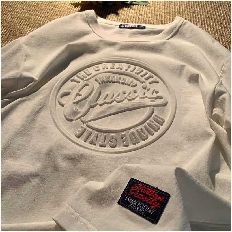Custom Design T-shirt Embossing T Shirts Casual De Hombre Moda ...