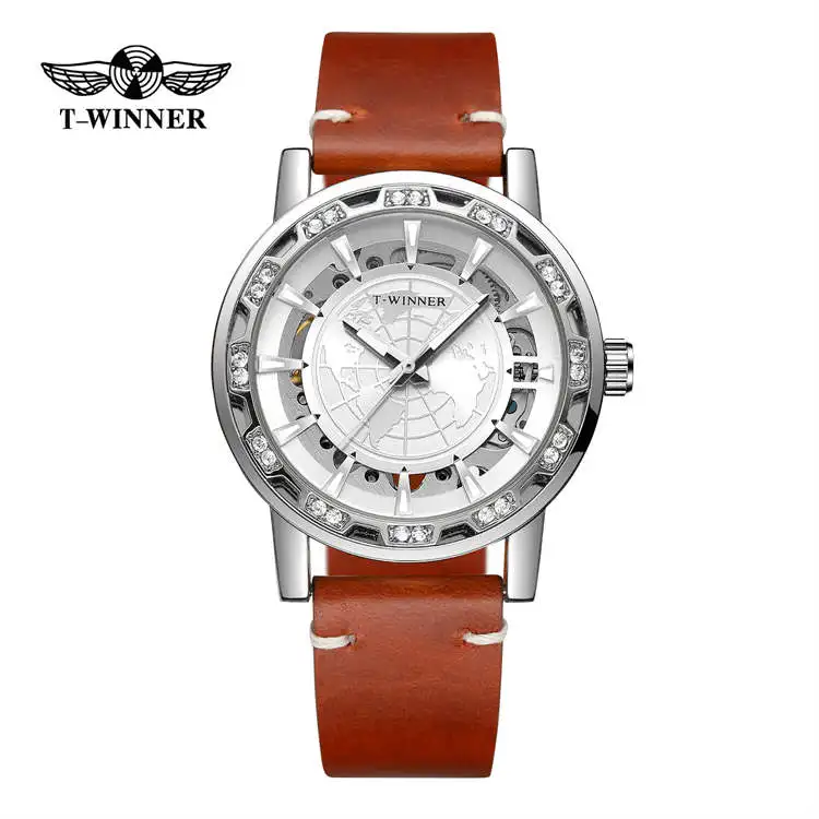 Победитель 8278, 10 лучших брендов, мужские механические часы с ремешком из натуральной кожи, водонепроницаемом автоматическом хранении, бизнес-релогио musculino