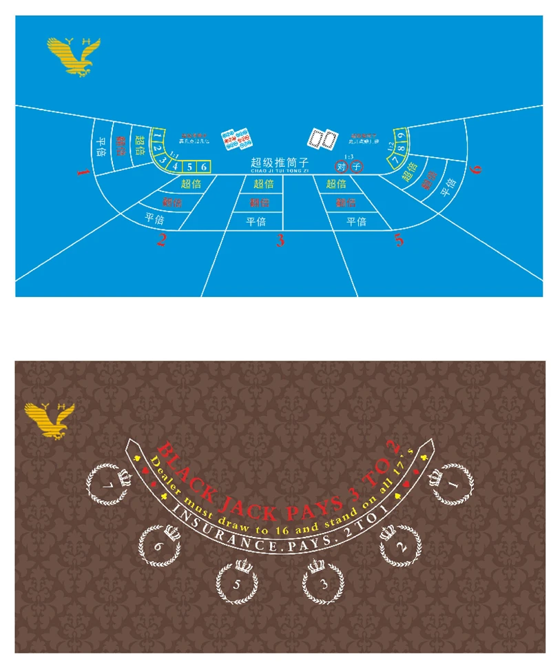 YH Casino tisch matte gummi niuniu baccarat texas hold'em