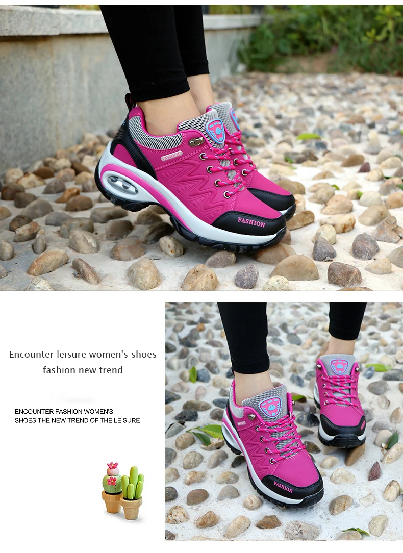 Hot Selling High Quality Women's Sneakers Outdoor Walking Leather ...