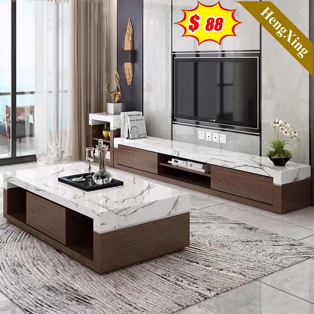 New Tempered Glass TV Table Simple Fashion TV Cabinet With Drawer