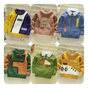 2024 Winter new children's thick sweater Boy's long sleeve warm hoodie