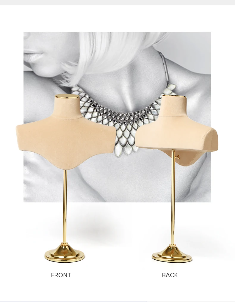 Jewelry Store Italian Velvet Necklace Jewelry Mannequin Bust Display
