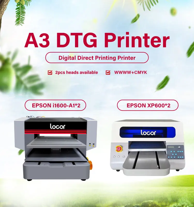 Locor High Quality impressora plotter printing t-shirts garments clothes machine A3 DTG printer price