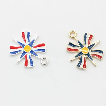 Gold Plated Ashur Baby Pin Charms Enamel Assyrian Symbol Jewelry for Women Kids Religious Style Alloy Main for DIY Making