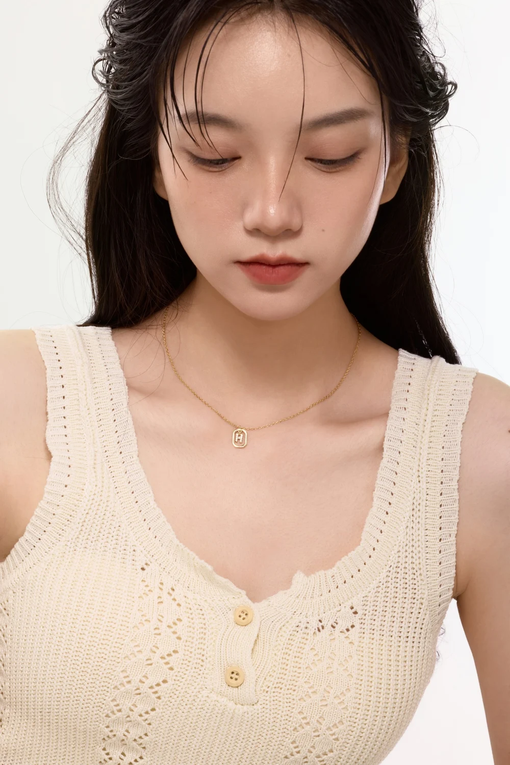 KAKODIY 5A Cubic Zirconia Letter Pendant Necklace Charming Women-H-Initial Letter Chain Necklace 2 Colors 45cm New Design detail 1