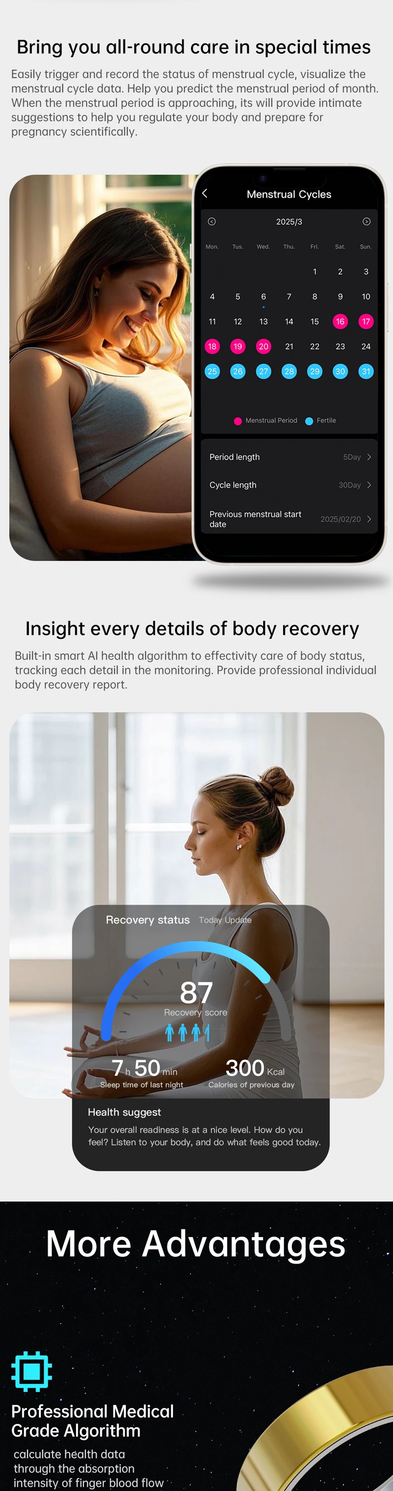 2026 Smart Ring Health & Fitness Tracker - Silver - Image 5