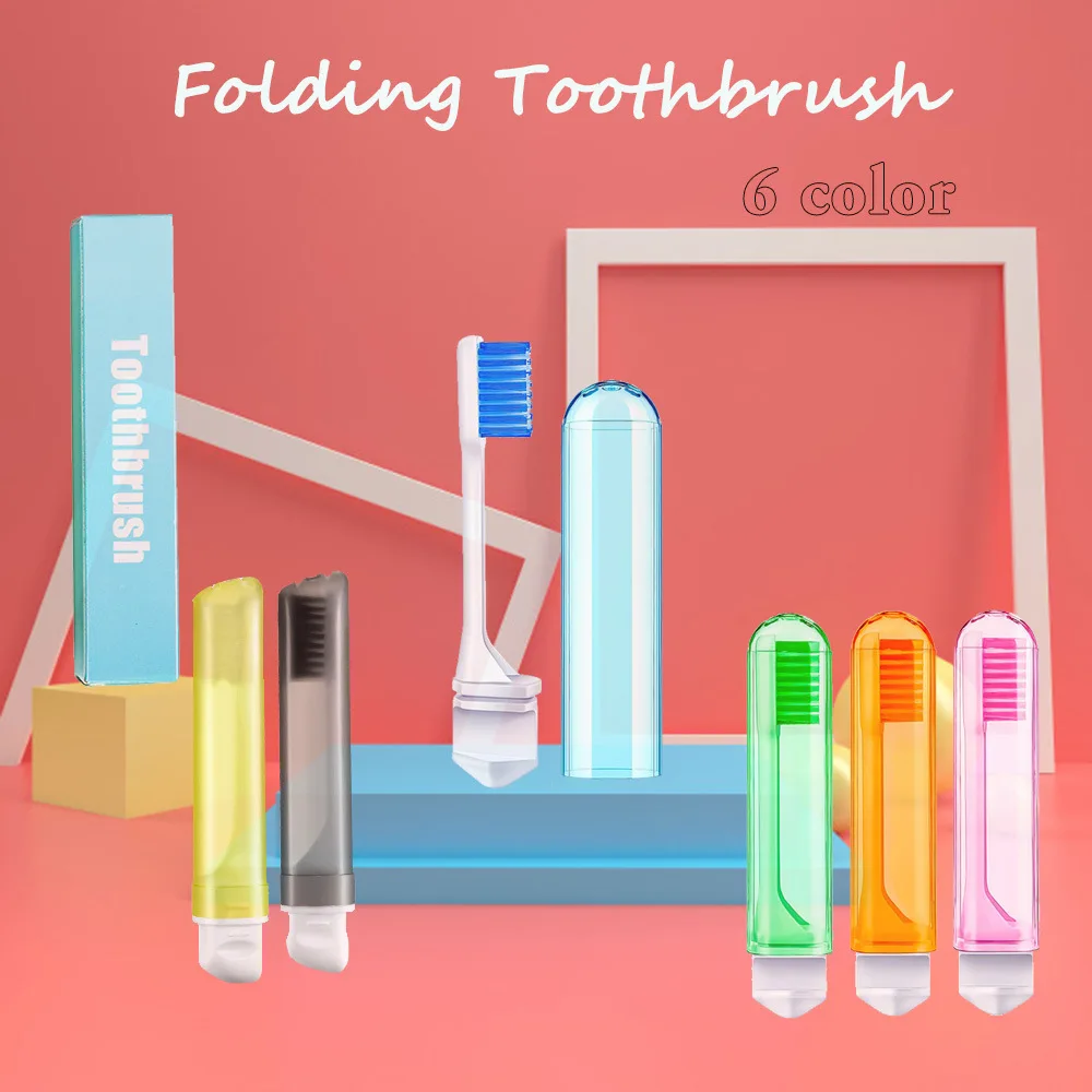 Portable soft bristles foldable travel toothbrush