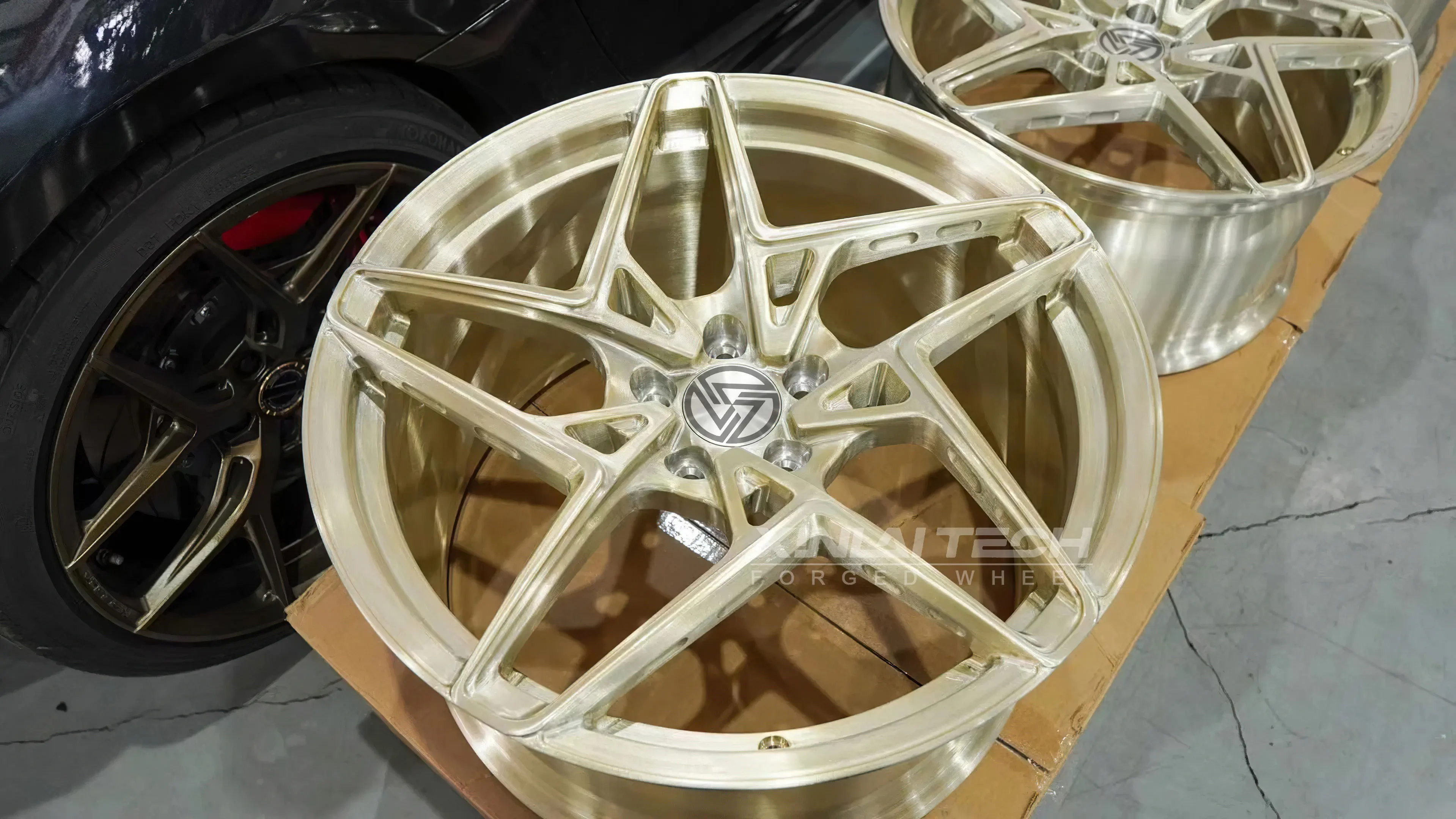 XL Forged Aluminum Alloy Car Wheels 5x112 5x114.3 5x120 5x130 Deep Concave Monoblock Wheels 17 18 19 20 21 22 23 Inch Gold Rims - Image 2