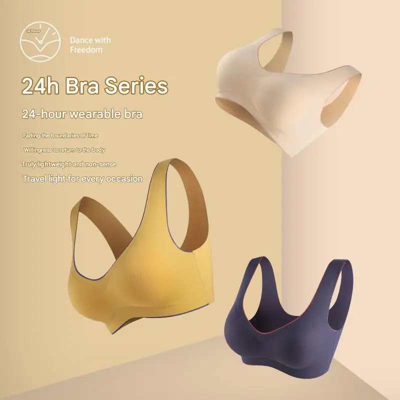 6623 navy seamless bra front view