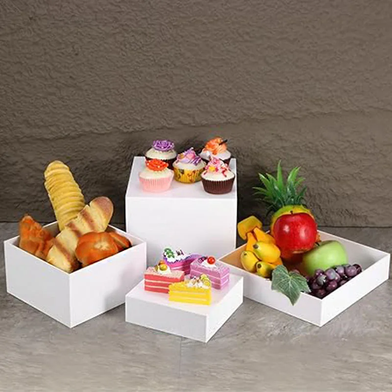 Food Risers for Buffet Table Display Stand Shelf for Catering Dessert Jewelry Acrylic Cube Display
