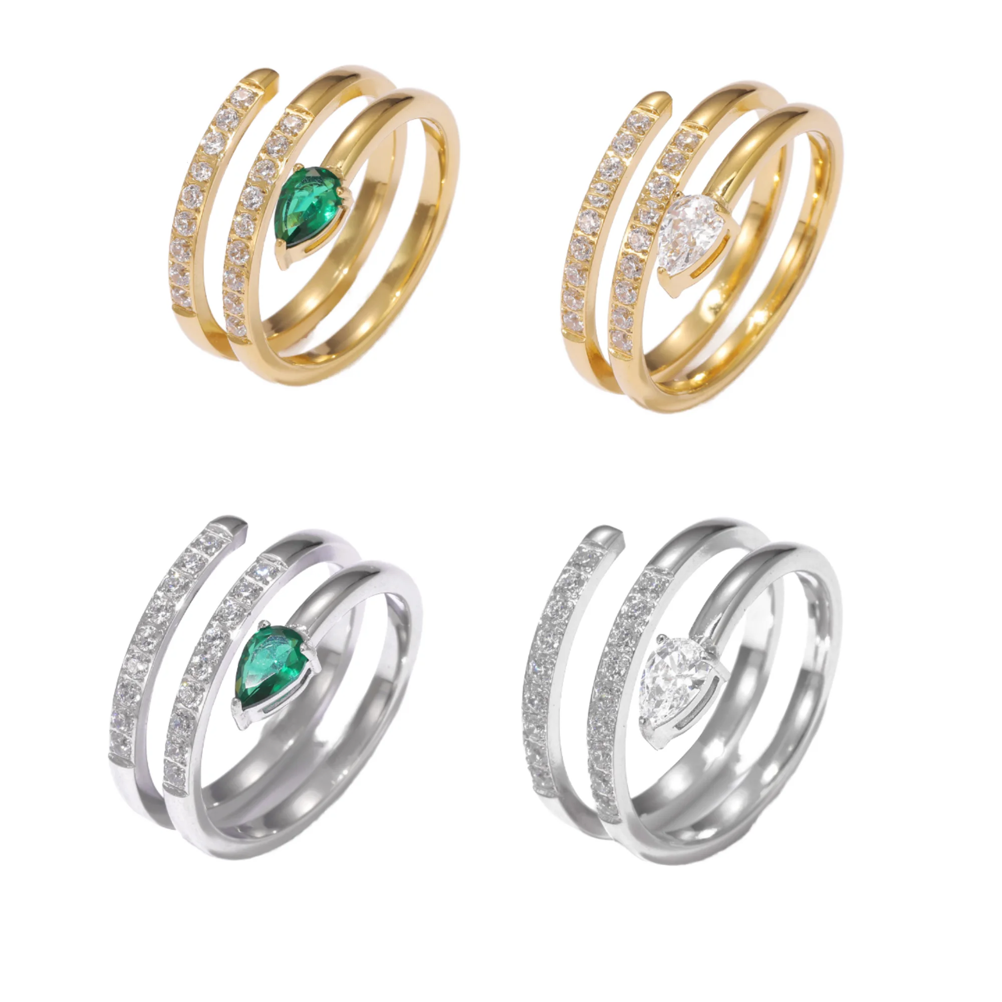 Snake-shaped Rings Twisted Knot Ring Stone Infinity Statement Jewelry for Women-size5