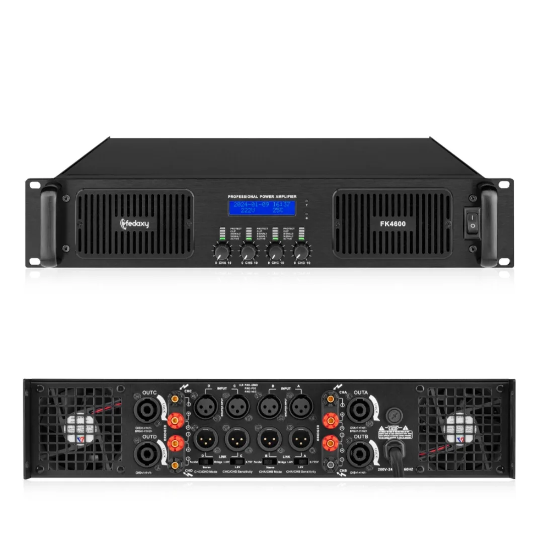 DJデジタルパワーアンプ4 * 300Wブリッジパワープロフェッショナル