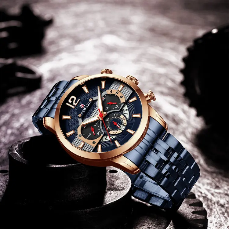 Buy Watches Mens Fashion Casual Full Steel Quartz Analog Quartz Watch Man  Luxury Brand LIGE Chronograph Waterproof Date Business Wristwatch Blue  Online at desertcartINDIA