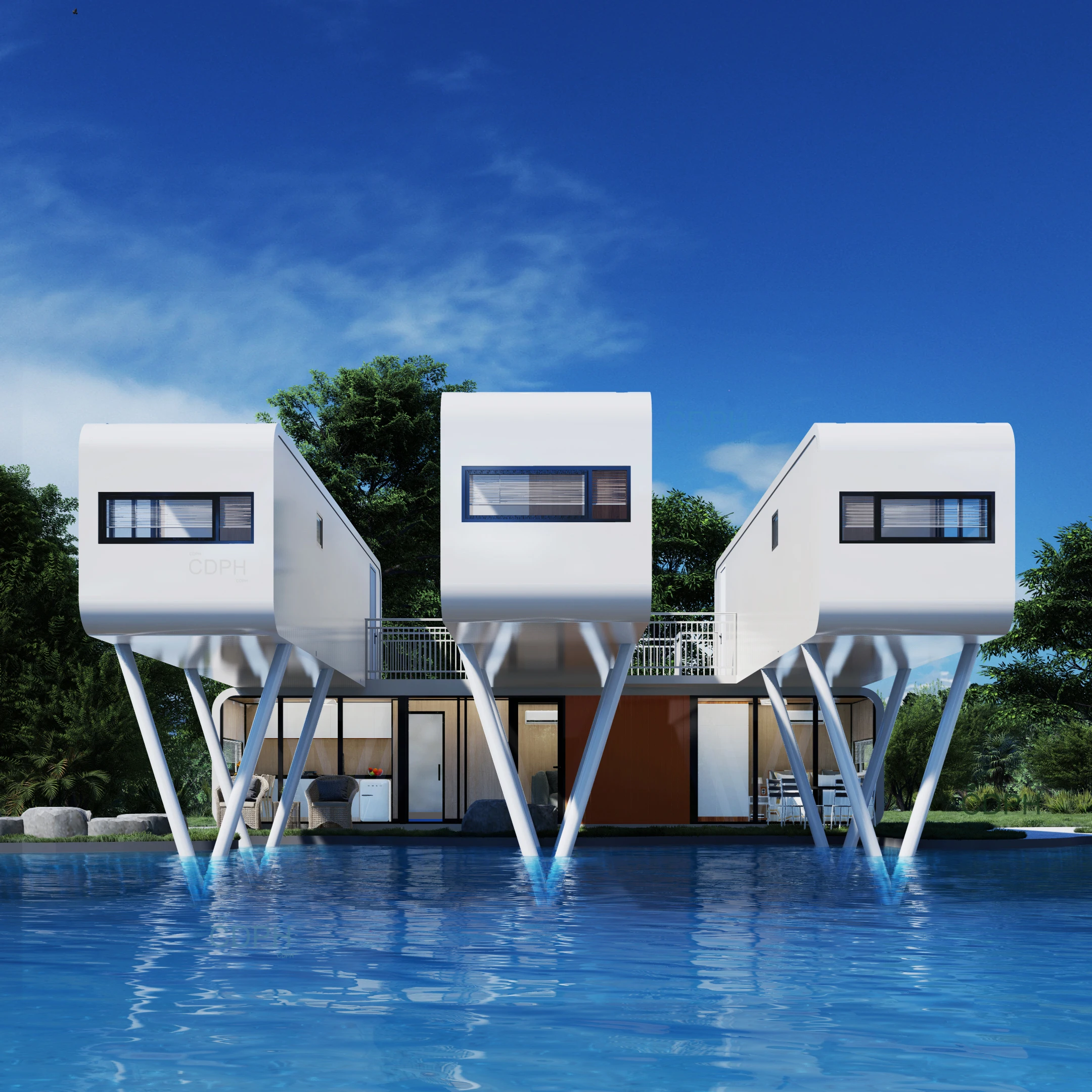Modern Design Prefab Steel Container Home Detachable Living Room Garden Pod for Hotels or Sale as Apple Cabin