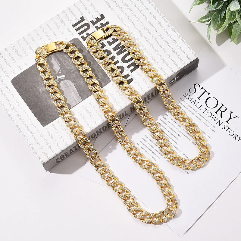 2021 Trendy Fashion outlets Exaggerated Chunky Nk Cuban Link Gold Plated Dubai Chain Squ