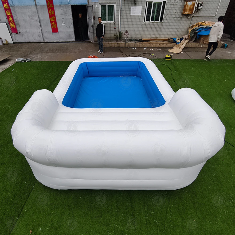 Commercial Lounge Pool Inflatable Adult Summer Party Inflatable Lounge Pool Built Bench Sofa Pool for Family