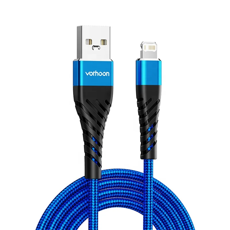 Нейлоновый Плетеный 2.4A кабель для быстрой зарядки 8pin USB передачи данных iphone 13 12