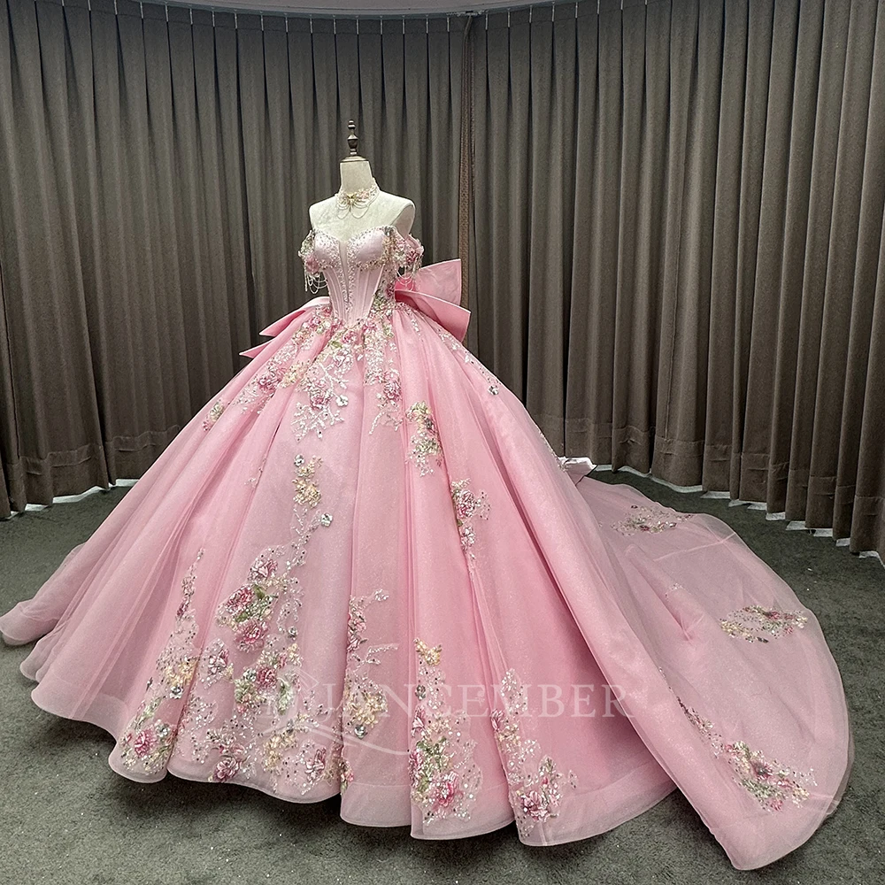 Jancember MCD02 Princess Pink off Shoulder Quinceanera Dress - Main Image