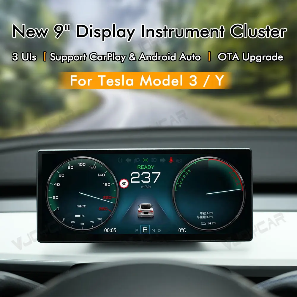 Vjoycar Tesla Model 3 Y専用 8.9インチLCDヘッドアップディスプレイ