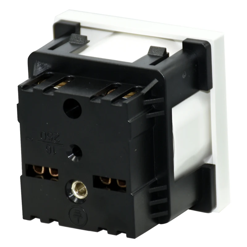 French Type Power Socket Module, NEPCI XJY-QB-32 Mechanism Socket Outlet 2P+E with Child Production Shutter 45x45 PC