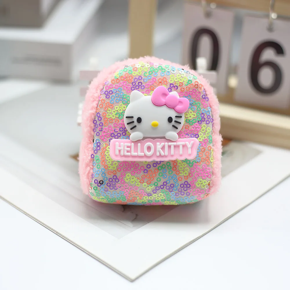 New Colorful Sequin Plastic Coin Purse Cartoon Cute Mini Children's Plush Foldable Hook Loop Closure Keychain Pendant Earphone - Image 6