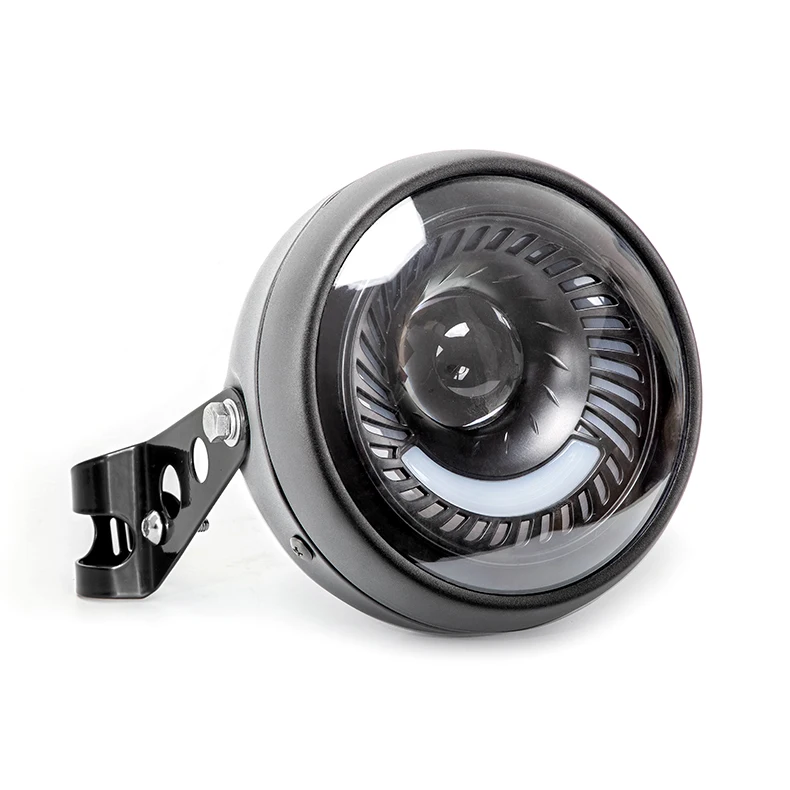 Оптовая продажа винтажная круглая светодиодная фара для мотоцикла 6 5 универсальная модификация 6500k 26 Вт + 12