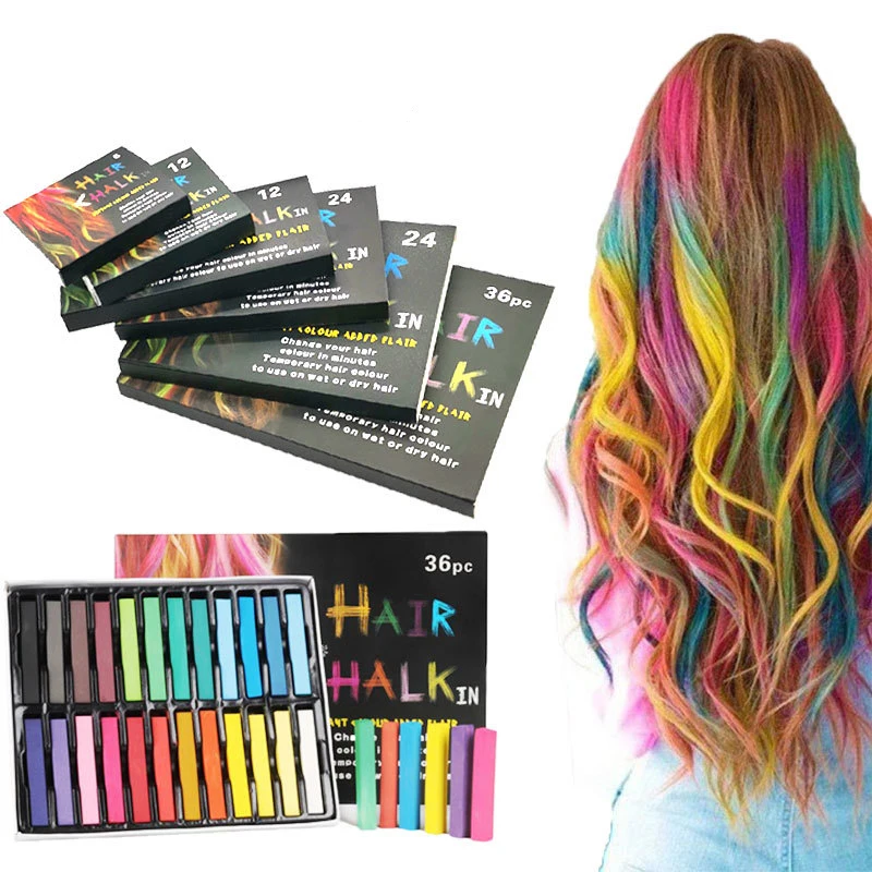 Amazon Hot Sale Hair Chalk Temporary Washable Hair Dye For Kids Hair Chalk  Comb Tiza Para El Cabello Craie Pour Les Cheveux - Buy Hair Color Chalk,Hair  Color,Tinta Per Capelli Product on