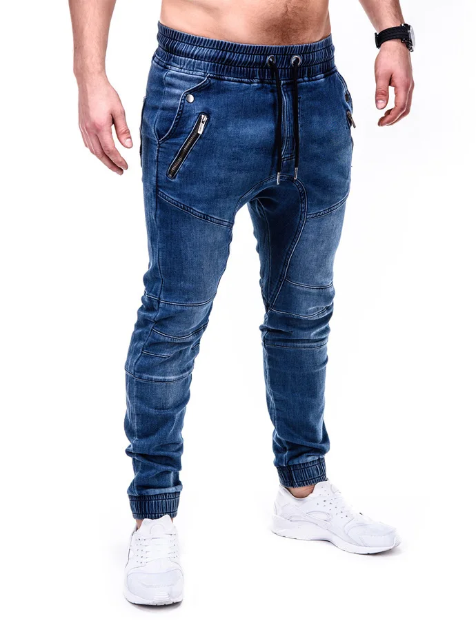 Hot-Selling European and American Men's Mid Waist Washed Denim Casual Pencil Pants