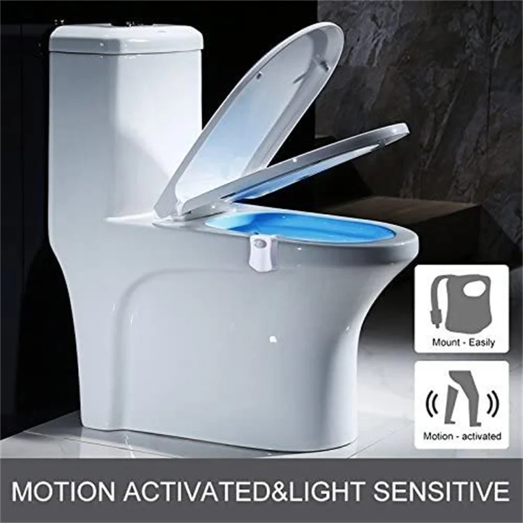 Smart Motion Sensor Lights 8 Color Waterproof Toilet Seat LED Night Light  For Toilet Bowl Backlight Bathroom Washroom Lighting