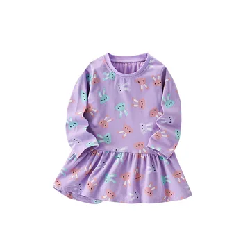 Girls' new baby dresses autumn and winter European and American style round neck princess long-sleeved baby princess dress