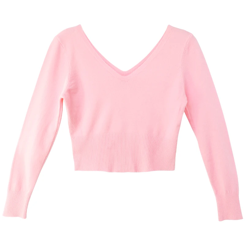 Женские балетные топы с высокой талией, акриловые свитера