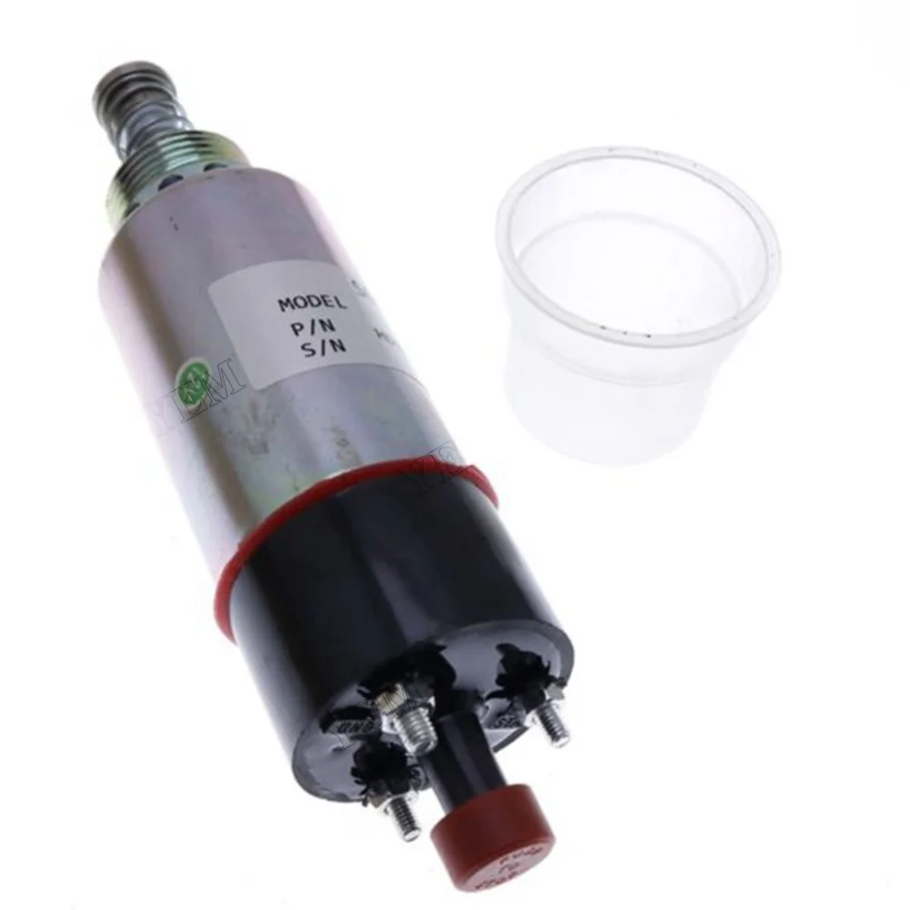 For Caterpillar CAT 3114 3116 3126 Engine 446B Backhoe Loader CB-634D Vibratory Compactor 12V Stop Solenoid 155-4651 8C-3664 6